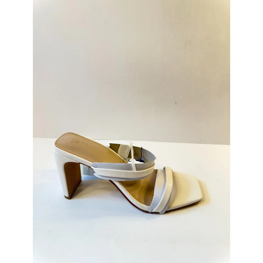 The Drop Womens Heels White Leather US 6.5